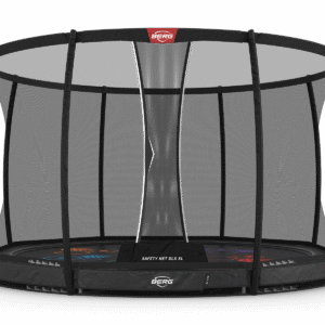 BERG Elite InGround 430 Grå Levels + Safety Net DLX XL - Trampolin Cirkulær - 430 cm
