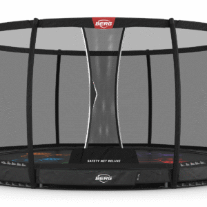 BERG Elite InGround 430 Grå Levels + Safety Net Deluxe - Trampolin Cirkulær - 430 cm