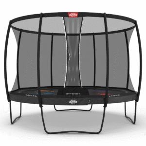 BERG Elite Regular 430 Grå Levels + Safety Net DLX XL - Trampolin Cirkulær - 430 cm