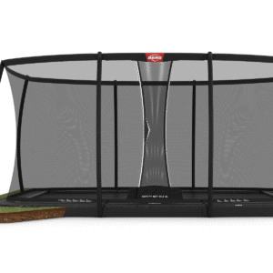 BERG Ultim Champion FlatGround 500 Grå + Safety Net DLX XL - Trampolin Rektangulær - 500 x 300 cm