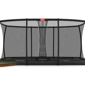 BERG Ultim Elite FlatGround 500 Grå + Safety Net DLX XL - Trampolin Rektangulær - 500 x 300 cm
