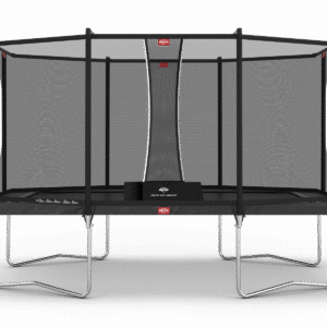 BERG Ultim Favorit Regular 410 Grå + Safety Net Comfort - Trampolin Rektangulær - 410 x 250 cm