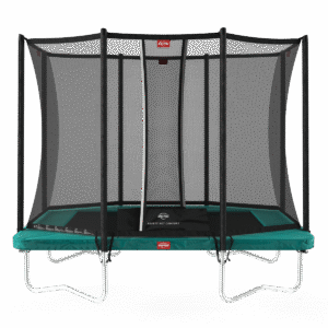 BERG Ultim Favorit Regular 280 Grøn + Safety Net Comfort - Trampolin Rektangulær - 280 x 190 cm